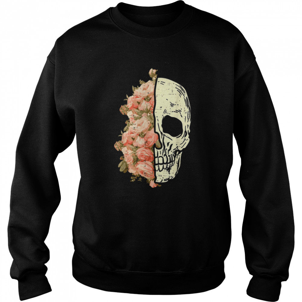 Floral Skull Skeleton Flowers Halloween Costume  Unisex Sweatshirt