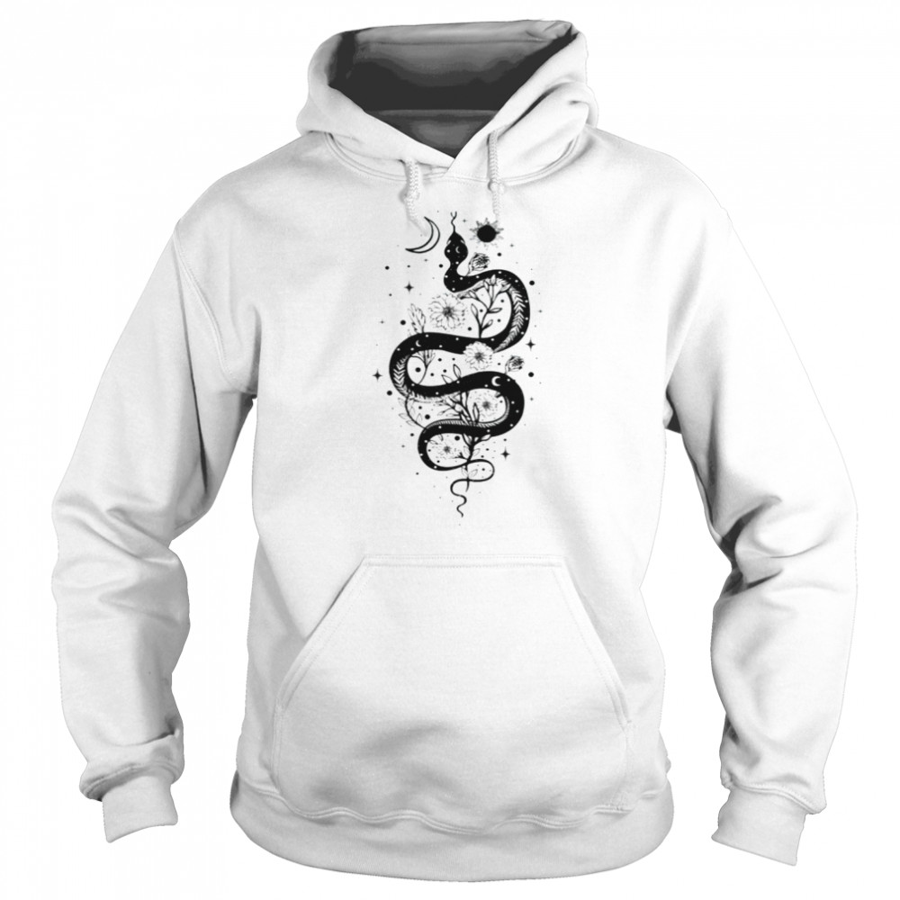 Floral Snake Reptile Aesthetic  Unisex Hoodie