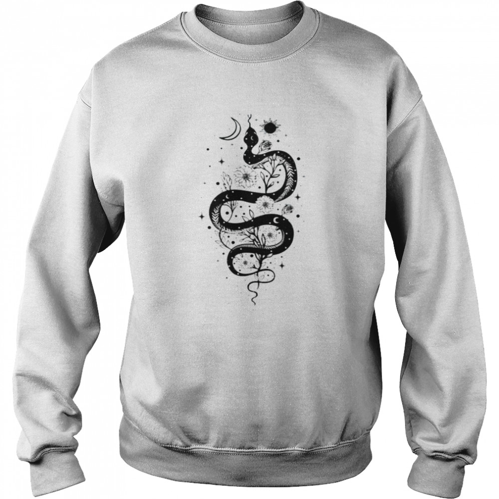 Floral Snake Reptile Aesthetic  Unisex Sweatshirt