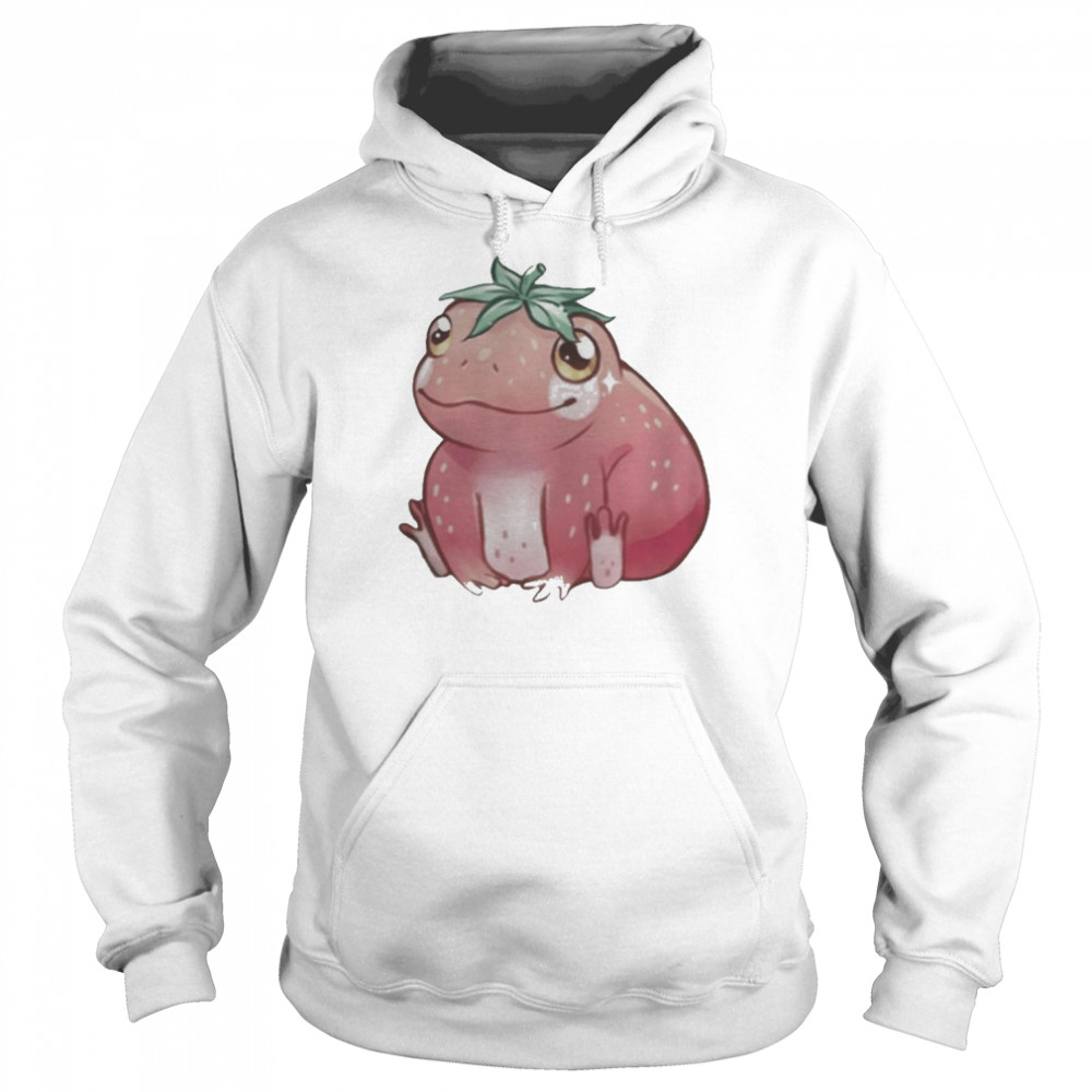 Frog With A Strawberry Shirt Unisex Hoodie