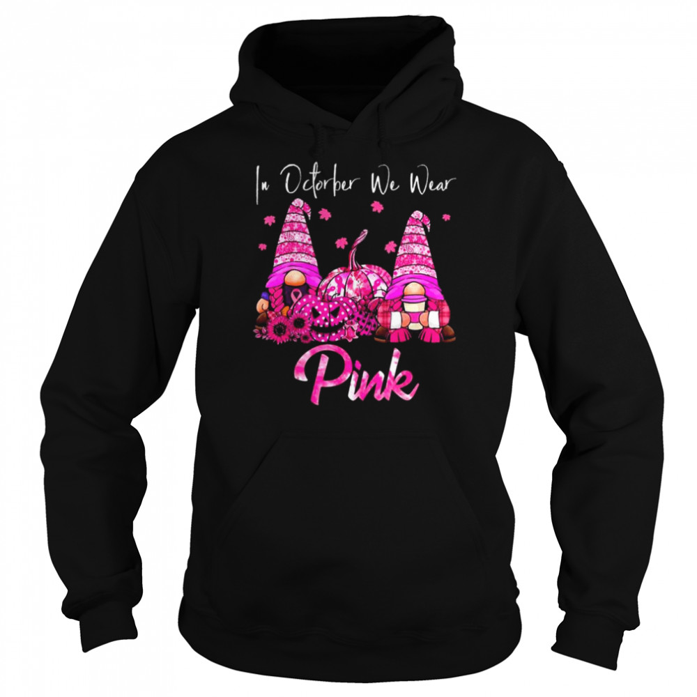 Gnomes Pumpkin in October we wear Pink Halloween  Unisex Hoodie