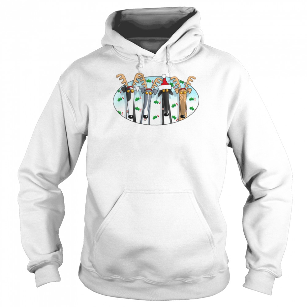 Greyhound Antlers Assorted Christmas  Unisex Hoodie