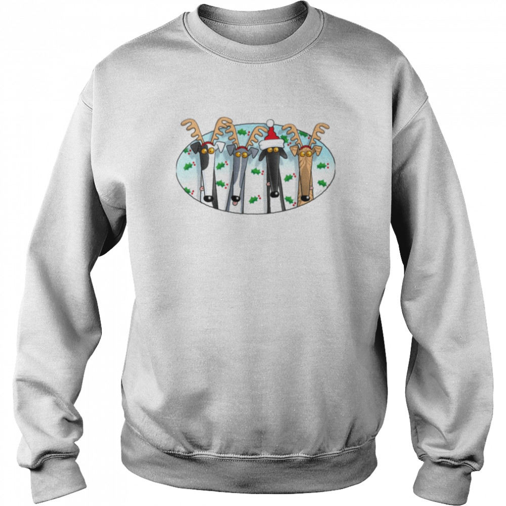 Greyhound Antlers Assorted Christmas  Unisex Sweatshirt