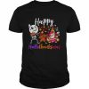 Happy Hallothanksmas Dabbing Skeleton Turkey Santa Halloween Thanksgiving Christmas Holidays  Classic Men's T-shirt