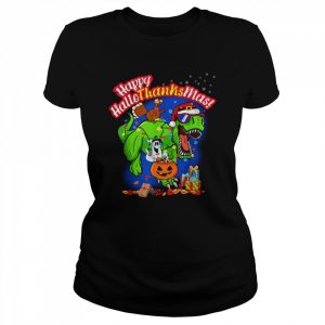 Happy Hallothanksmas T Rex Design  Classic Women's T-shirt