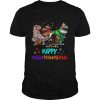 Happy Hallothanksmas T Rex Halloween Christmas  Classic Men's T-shirt