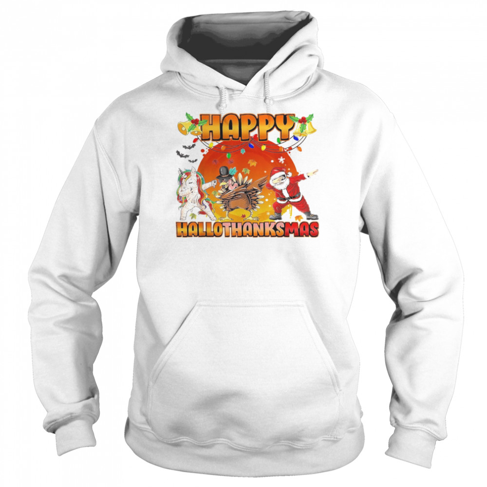 Happy Halothanksmas Santa Lovers  Unisex Hoodie