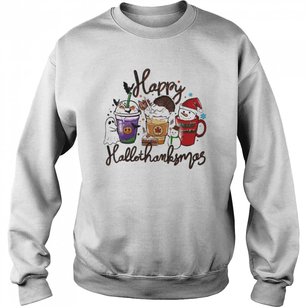 HappyHallothanksmas Halloween & Merry Christmas Thanksgiving Happy Halloween 2022 T-Shirt Unisex Sweatshirt