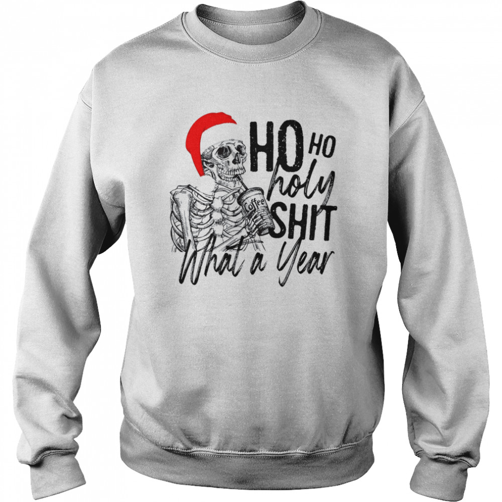 Ho Ho Holy Shit What A Year Matching Couples Wap Skeleton  Unisex Sweatshirt