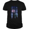 Holiday Cute Dog And Cat In Window Watching Santa Merry Christmas  Classic Men's T-shirt