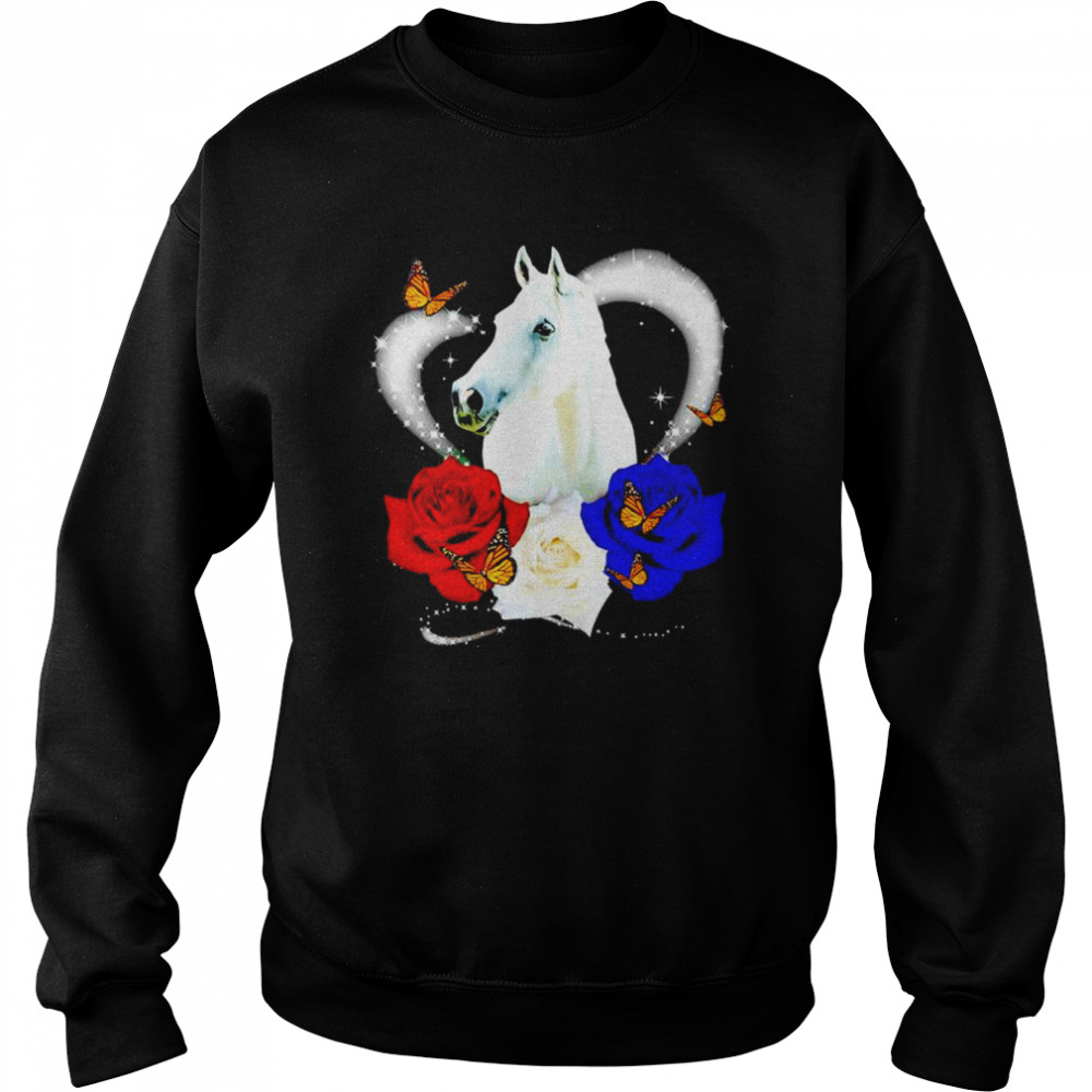 Horse love flower  Unisex Sweatshirt