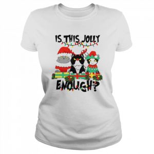 Is This Jolly Enough Cats Merry Christmas Tree Lights  Classic Women's T-shirt