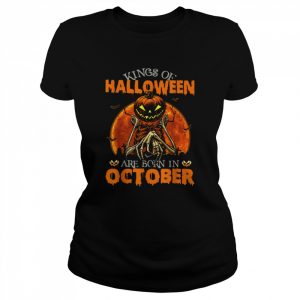 Kings Of Halloween Are Born In October Pumpkin Head  Classic Women's T-shirt