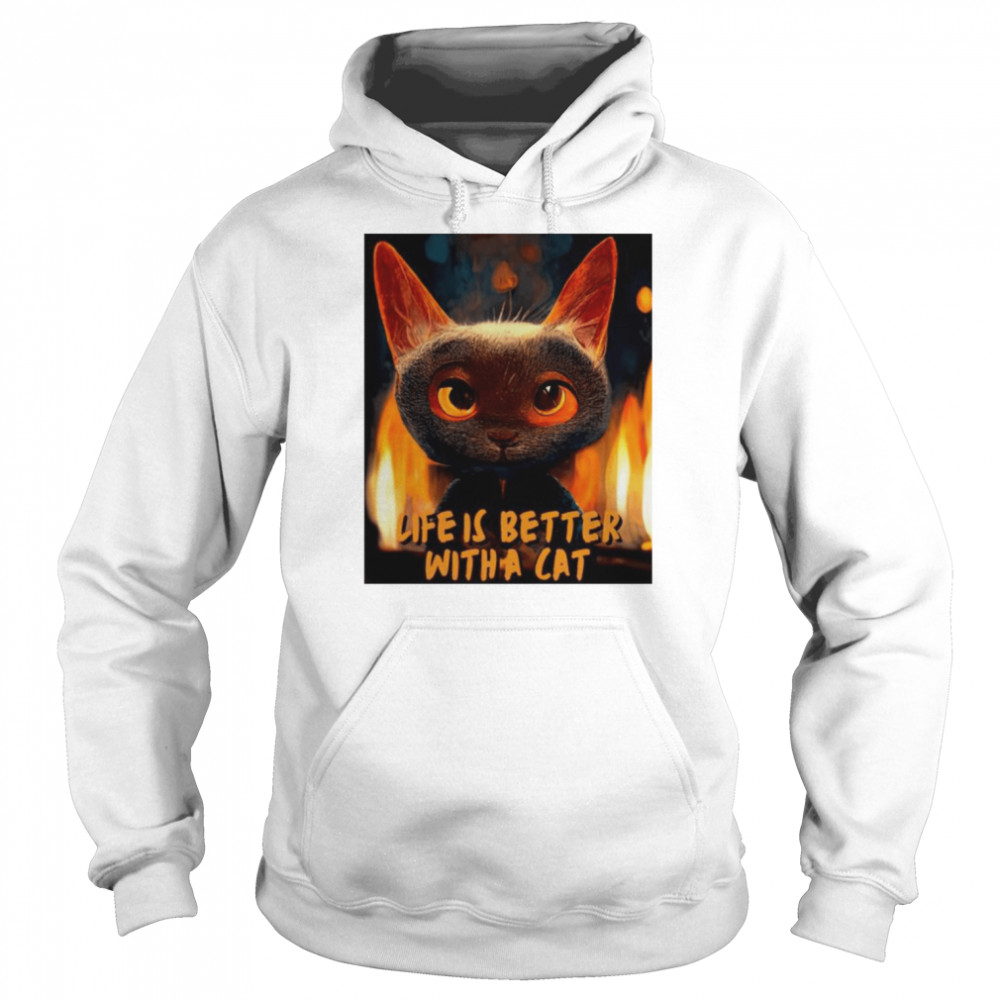 Life is better with a cat  Unisex Hoodie