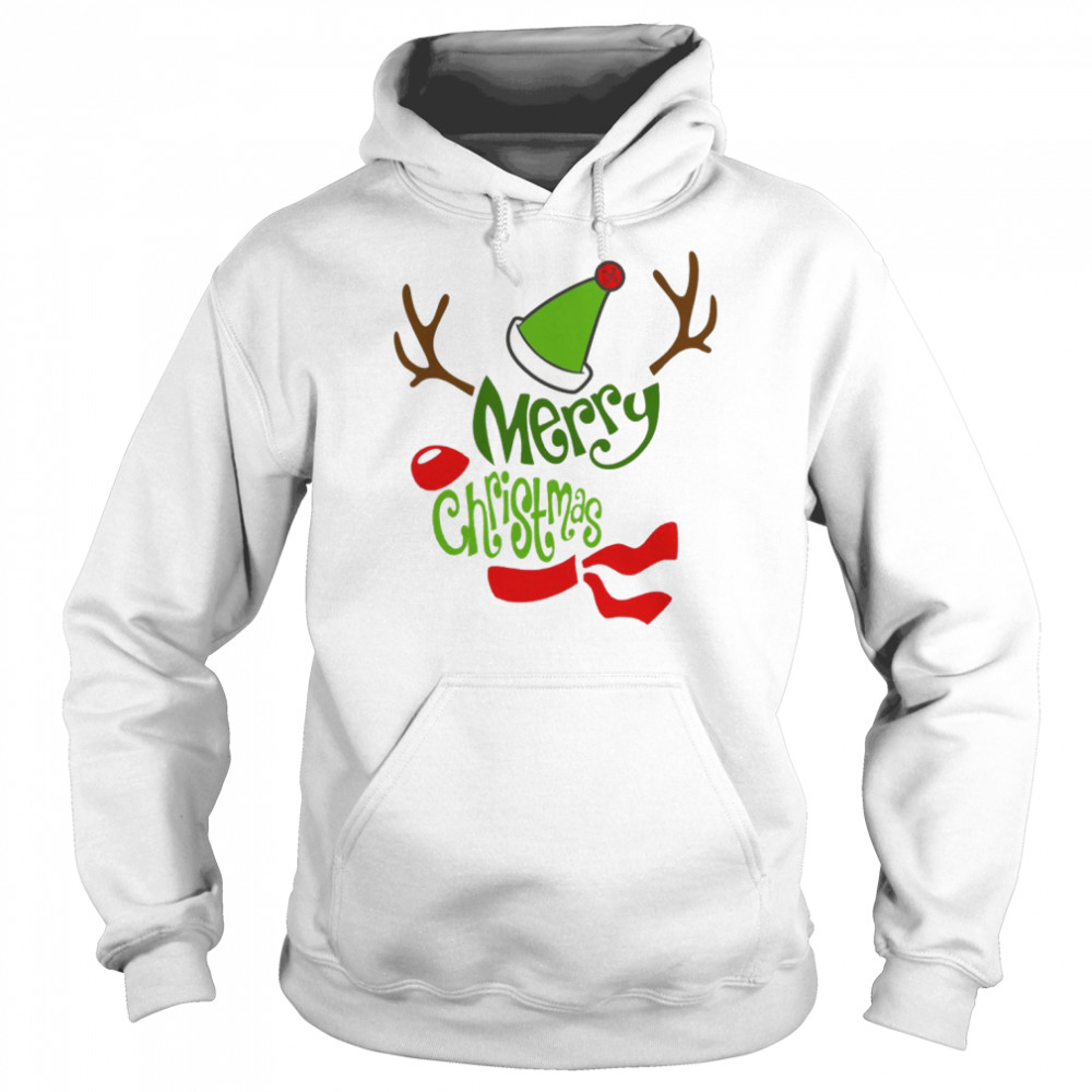 Long Merry Christmas Reindeer Xmas  Unisex Hoodie