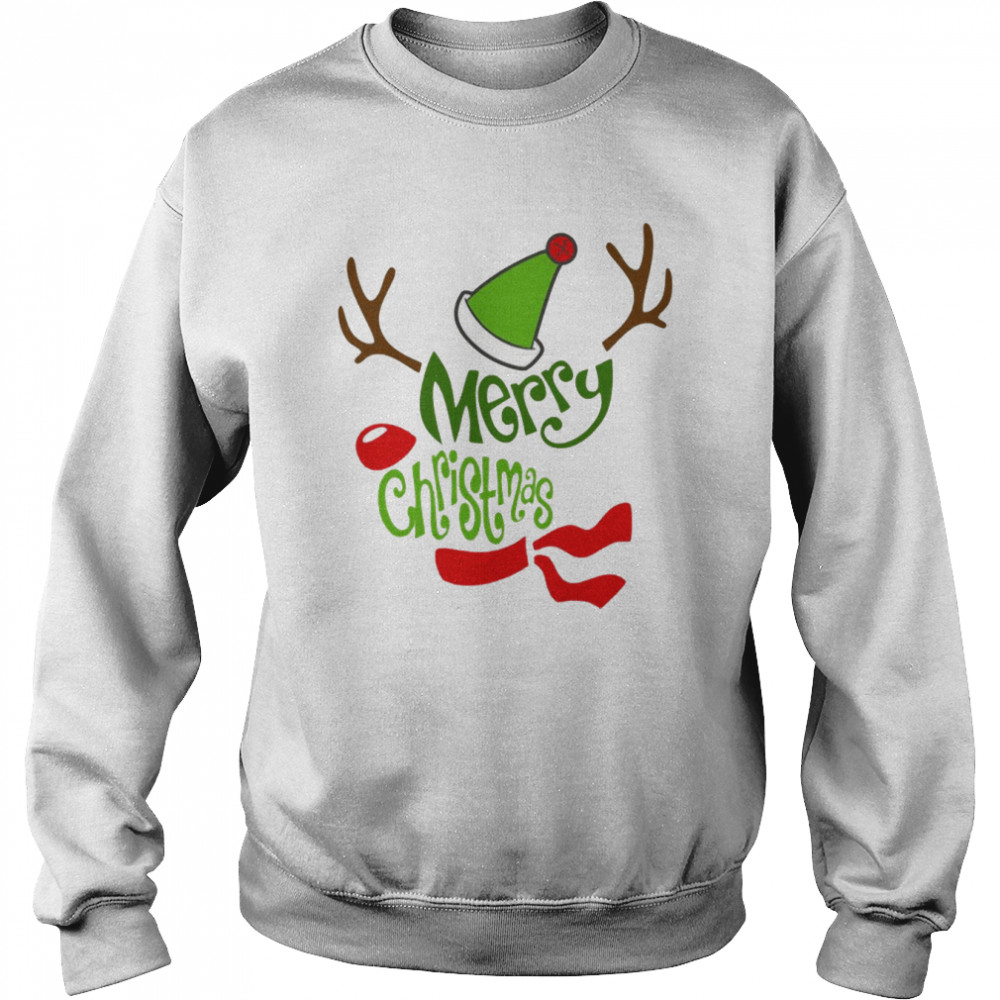 Long Merry Christmas Reindeer Xmas  Unisex Sweatshirt