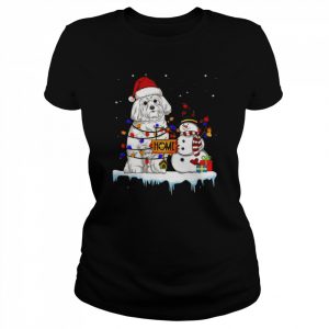 Maltese Dog Christmas Snowman  Classic Women's T-shirt