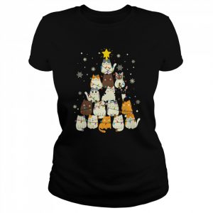 Meow Christmas Tree Cats Funny  Classic Women's T-shirt