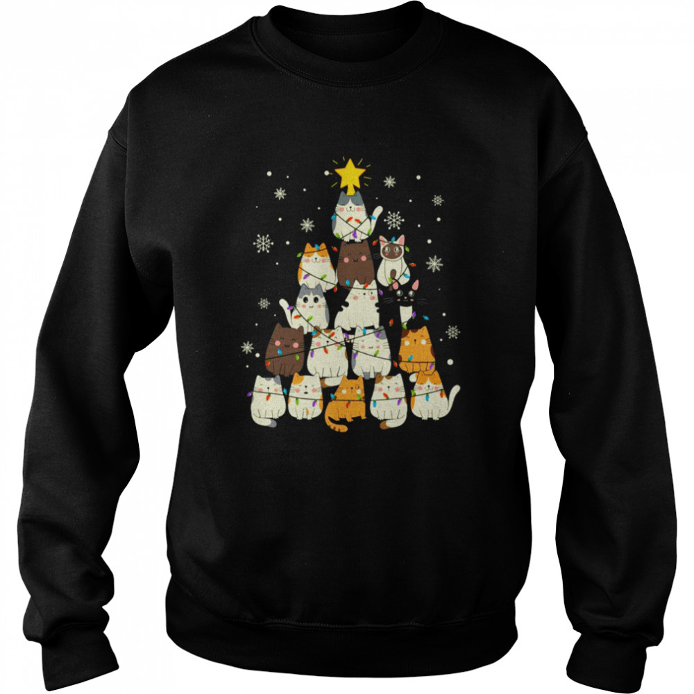 Meow Christmas Tree Cats Funny  Unisex Sweatshirt