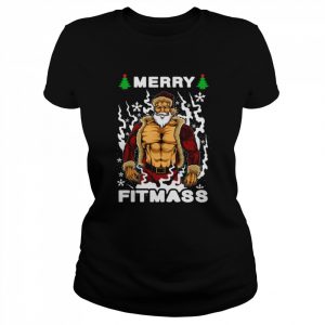 Merry Fitmass Merry Christmas Gym Santa  Classic Women's T-shirt