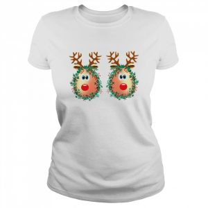 Merry Titmas Reindeer Boobs Naughty Funny Ugly Christmas  Classic Women's T-shirt