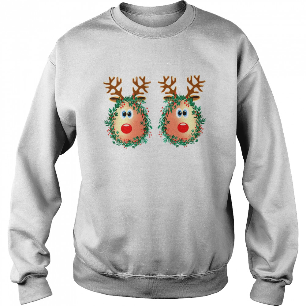 Merry Titmas Reindeer Boobs Naughty Funny Ugly Christmas  Unisex Sweatshirt