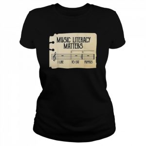 Music literacy matters I like to eat puppies retro vintage  Classic Women's T-shirt