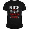 Nice With A Touch Of Naughty Funny Christmas  Classic Men's T-shirt