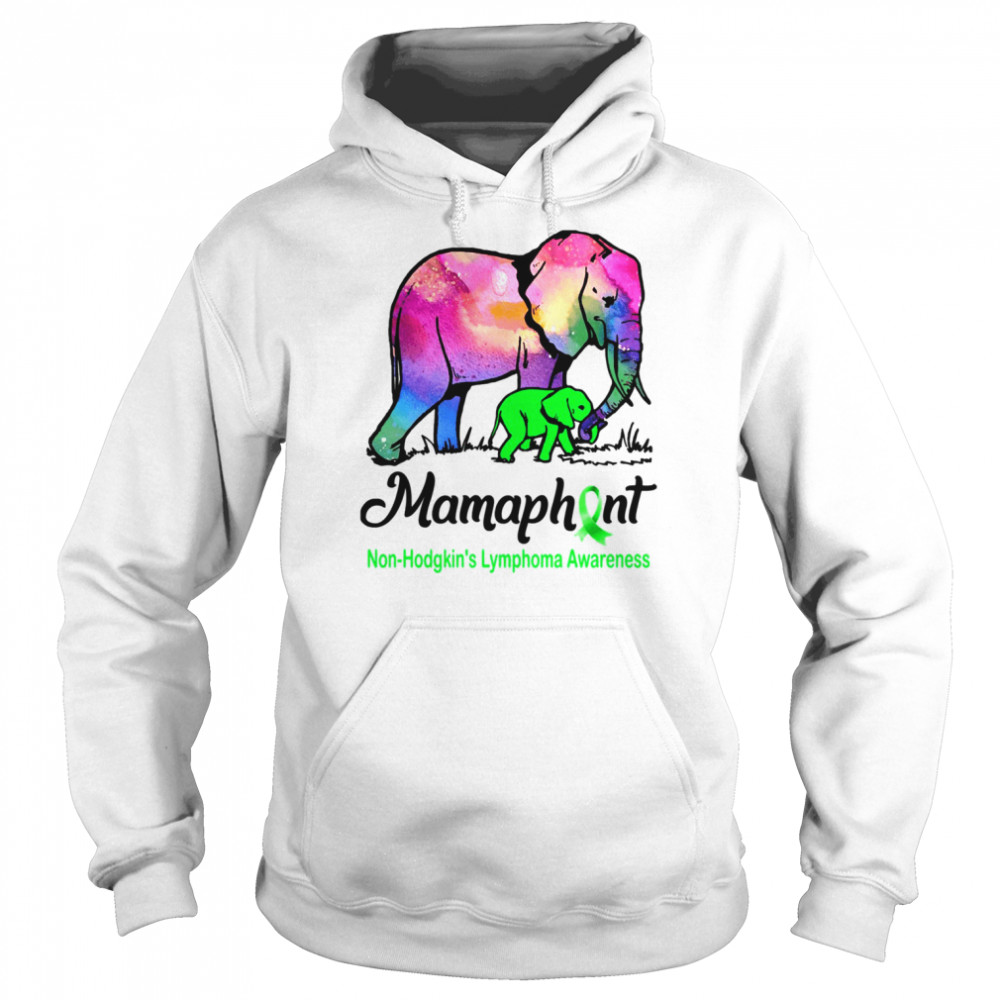 Non Hodgkin’s Lymphoma Mom Elephant Mamaphant Non Hodgkin’s Lymphoma Awareness  Unisex Hoodie