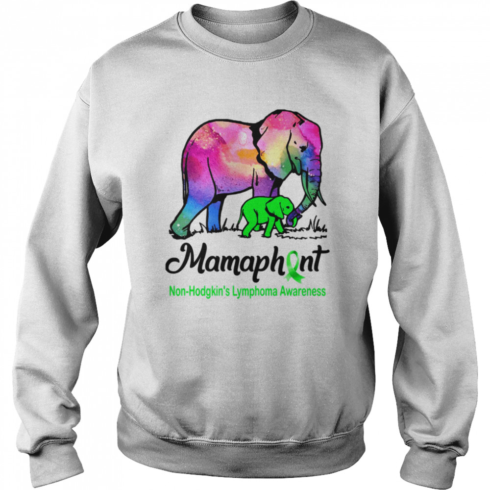 Non Hodgkin’s Lymphoma Mom Elephant Mamaphant Non Hodgkin’s Lymphoma Awareness  Unisex Sweatshirt