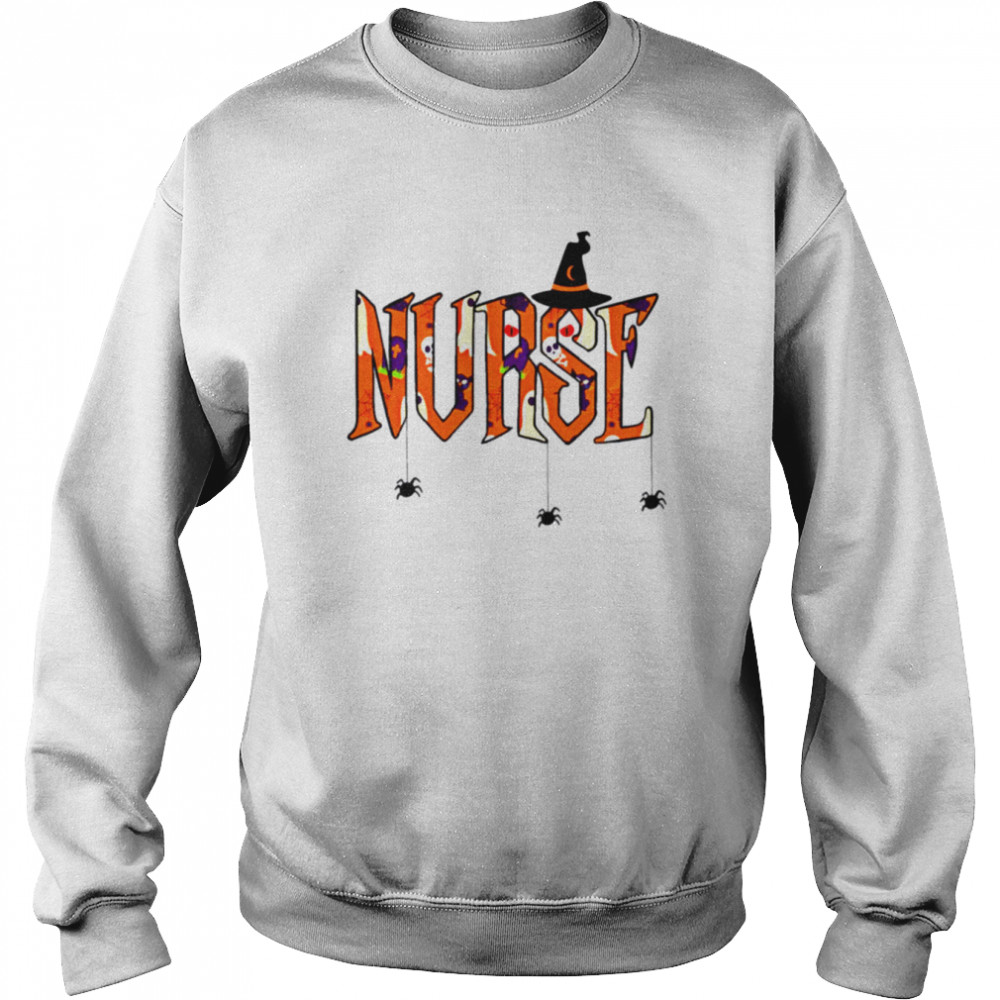 Nurse Nursing Cute Health Worker Halloween Pattern  Unisex Sweatshirt