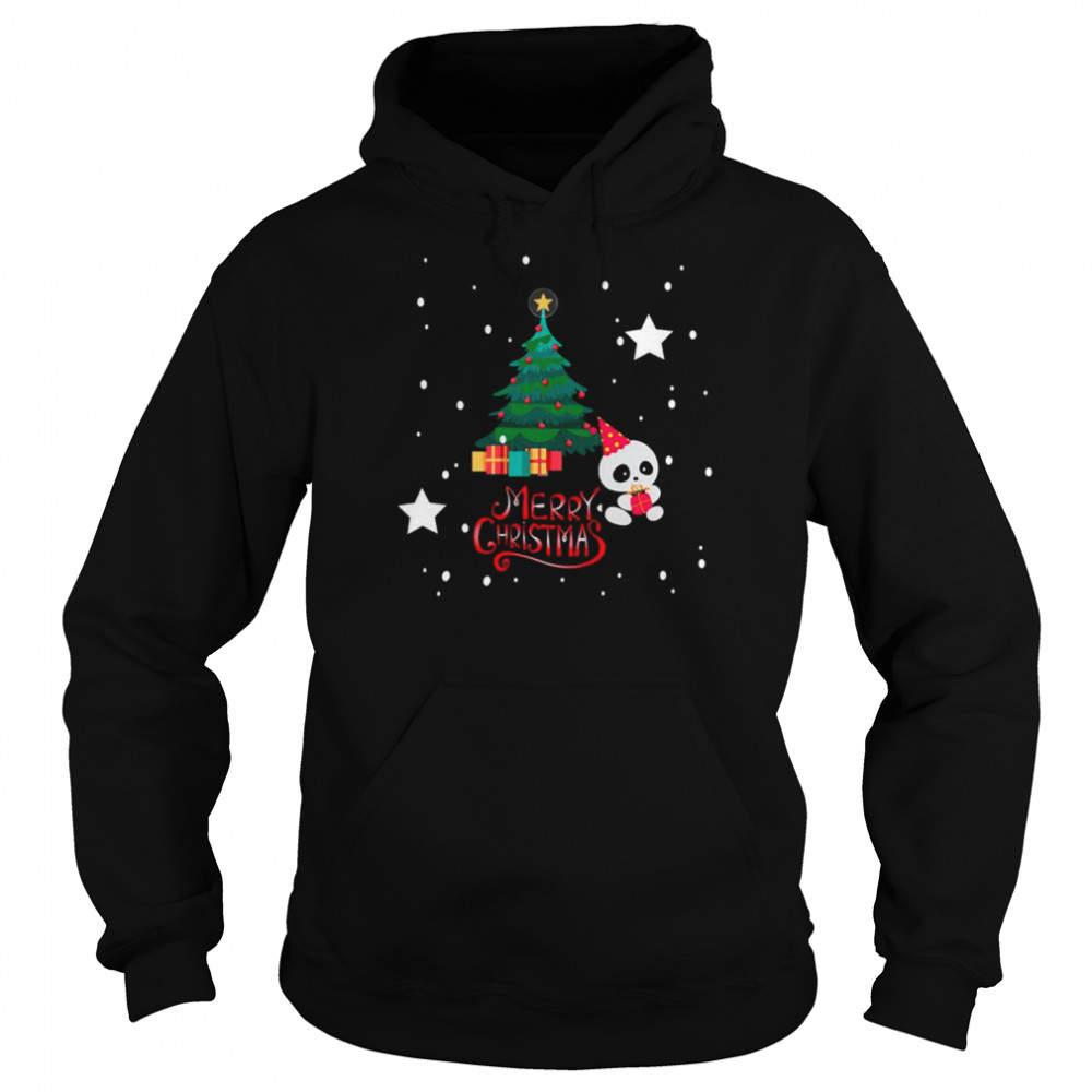 Panda With Christmas Tree  Unisex Hoodie