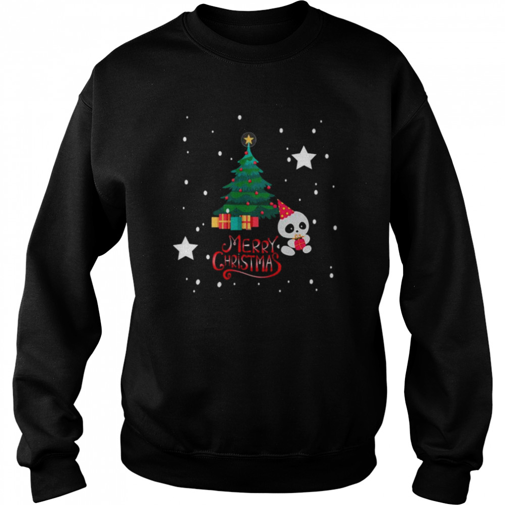 Panda With Christmas Tree  Unisex Sweatshirt