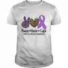 Peace Love Cure Purple Ribbon Domestic Violence Awareness T-Shirt Classic Men's T-shirt