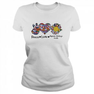 Peace Love Hispanic Heritage Month Latino Countries Flags T-Shirt Classic Women's T-shirt