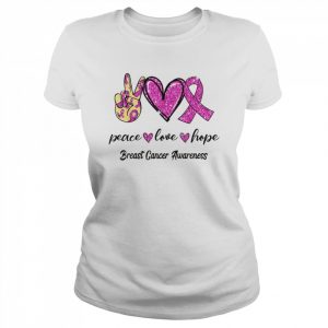 Peace Love Hope Breast Cancer Awareness Shirt Classic Women's T-shirt