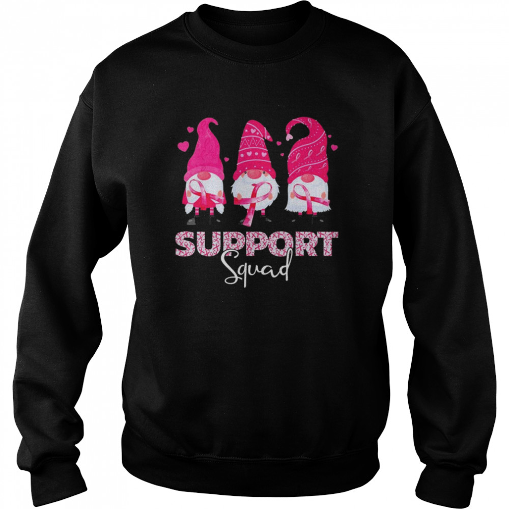 Pink Gnomies Support Squad Breast Cancer Awareness T-Shirt Unisex Sweatshirt