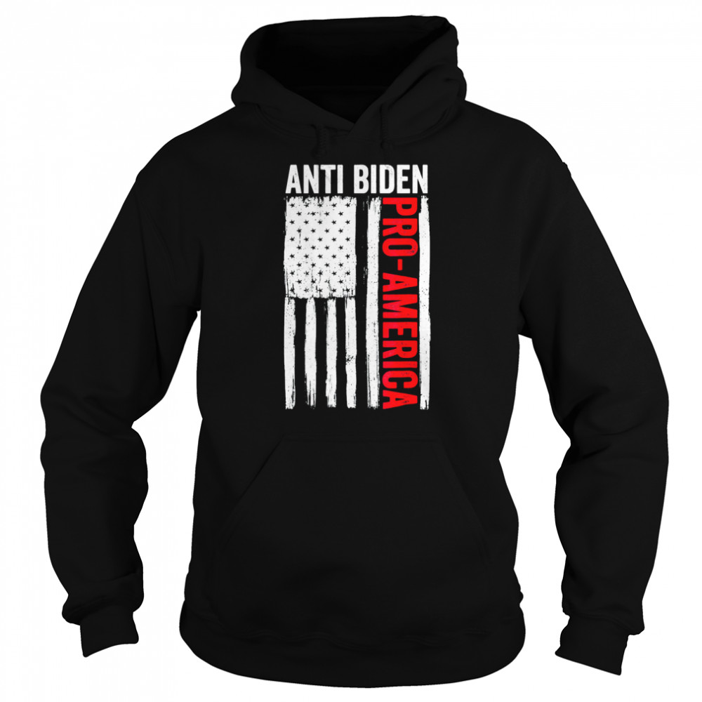 Pro America Anti Biden Flag USA Impeach Joe Biden 2024 Vote T-Shirt Unisex Hoodie