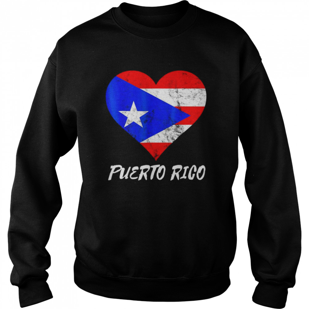 Puerto Rico Heart Puertorro Puerto Rican Flag Boricua Roots  Unisex Sweatshirt