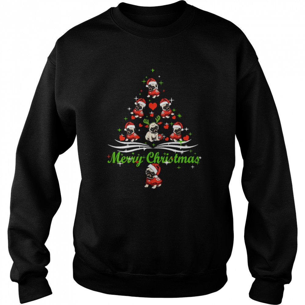 Pug Merry Christmas Funny December Festival Dog  Unisex Sweatshirt