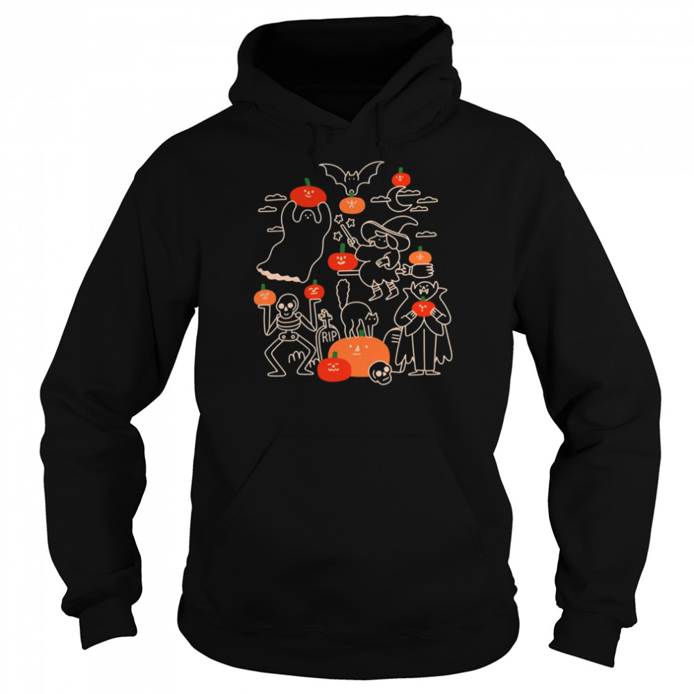 Pumpkin Party Halloween Monsters  Unisex Hoodie