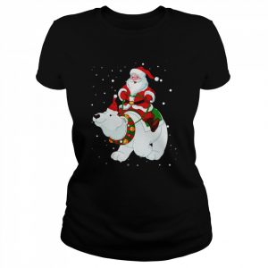 Riding Polar Bear Christmas Bear Santa  Classic Women's T-shirt