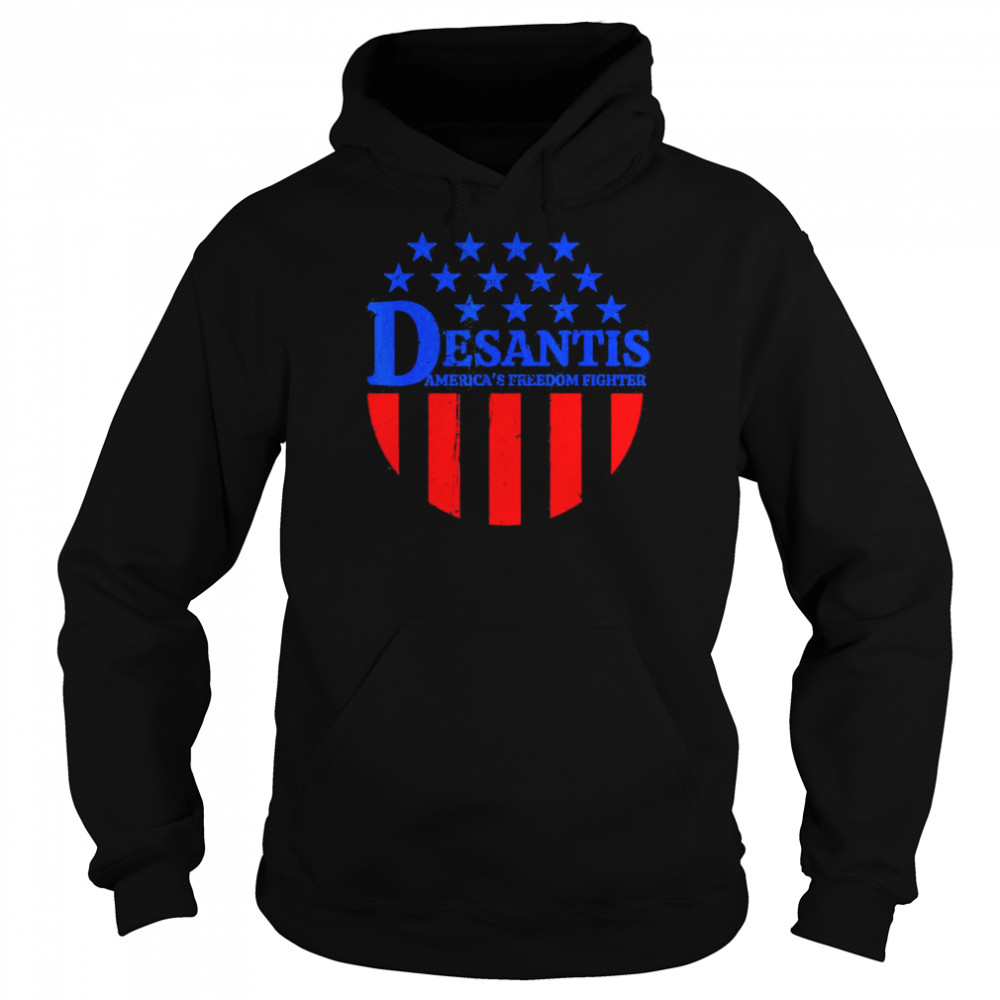 Ron Desantis America’s Freedom Fighter Vintage Worn Badge T-Shirt Unisex Hoodie