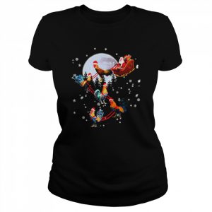 Rooster Sled Christmas Tl Graphic Xmas  Classic Women's T-shirt