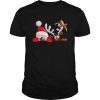 Santa And Reindeer Cartoon Funny Christmas  Classic Men's T-shirt