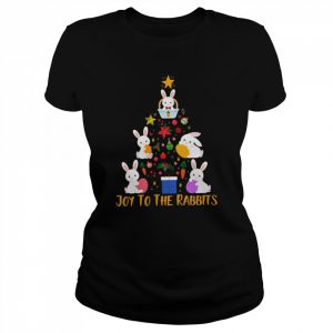 Santa Art Joy To The Rabbits Christmas Tree  Classic Women's T-shirt