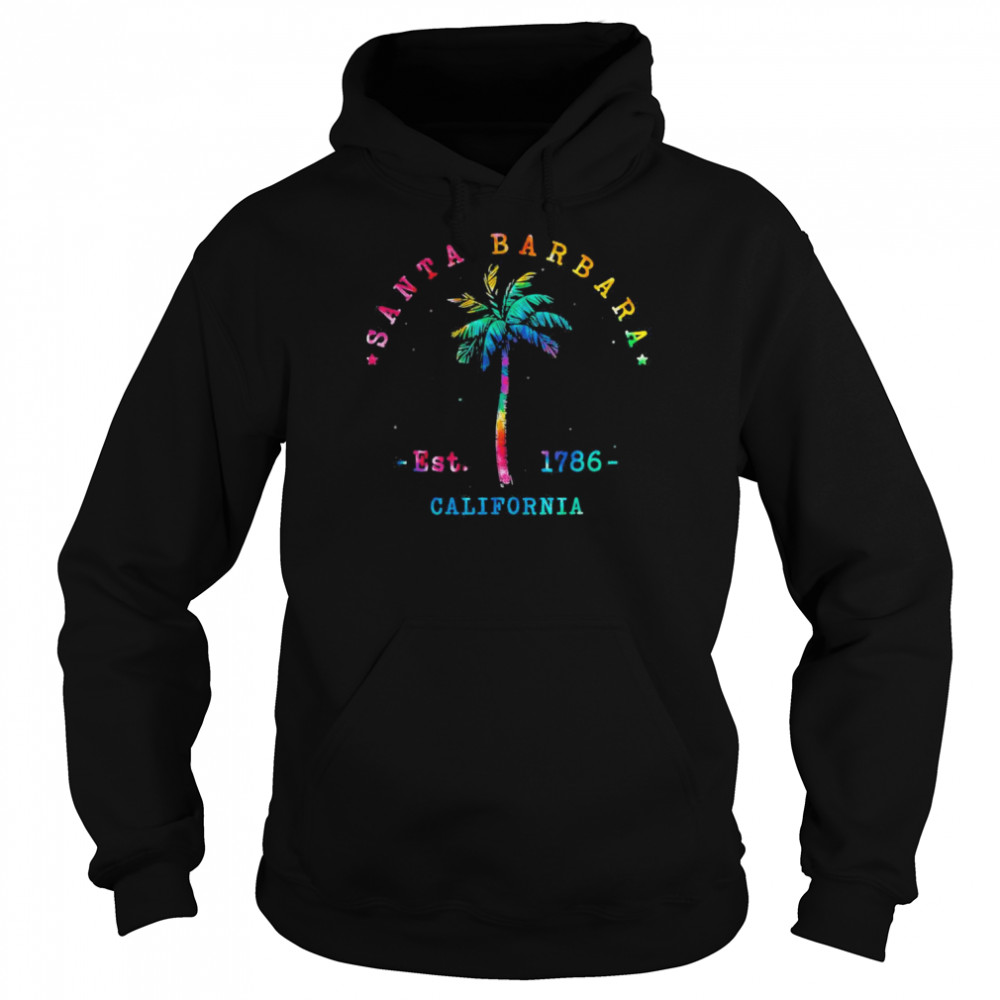 Santa Barbara California Palm Tree T-Shirt Unisex Hoodie