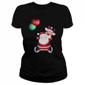 Santa Claus Holding Baloons  Classic Women's T-shirt