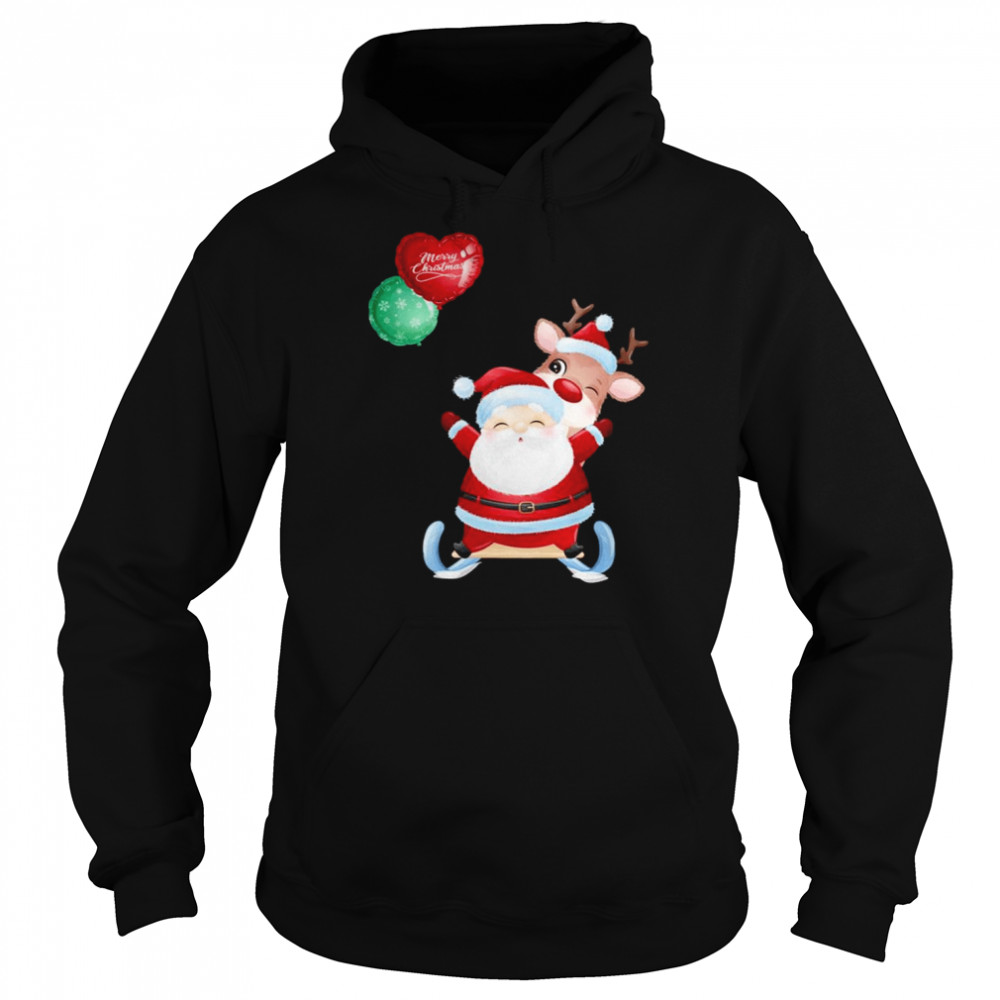 Santa Claus Holding Baloons  Unisex Hoodie