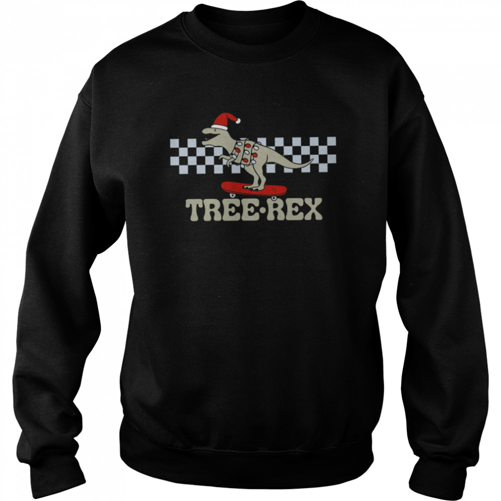 Santa Graphic Holiday Tree Rex Skateboarding ‘s  Unisex Sweatshirt